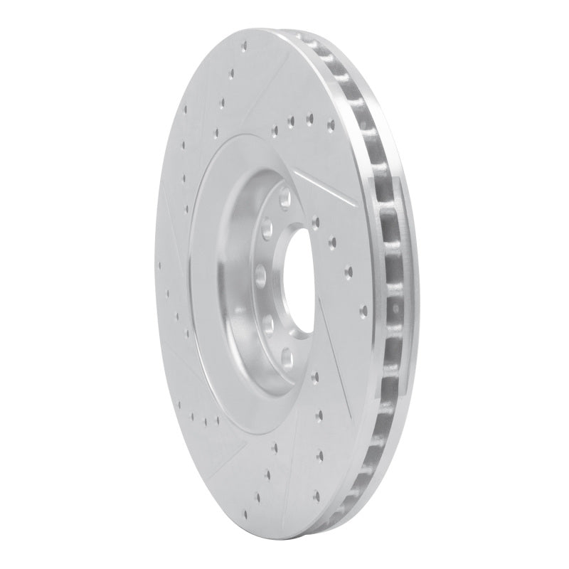R1 Concepts R1 98-09 Audi A4 (USA/Canada) Front Right Drilled & Slotted Silver Brake Rotor