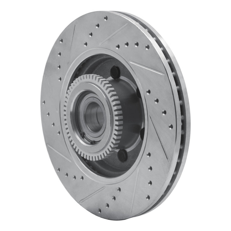 R1 Concepts R1 04-08 Ford F-150 RWD Front Right Drilled & Slotted Silver Brake Rotor