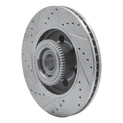 R1 Concepts R1 04-08 Ford F-150 RWD Front Right Drilled & Slotted Silver Brake Rotor