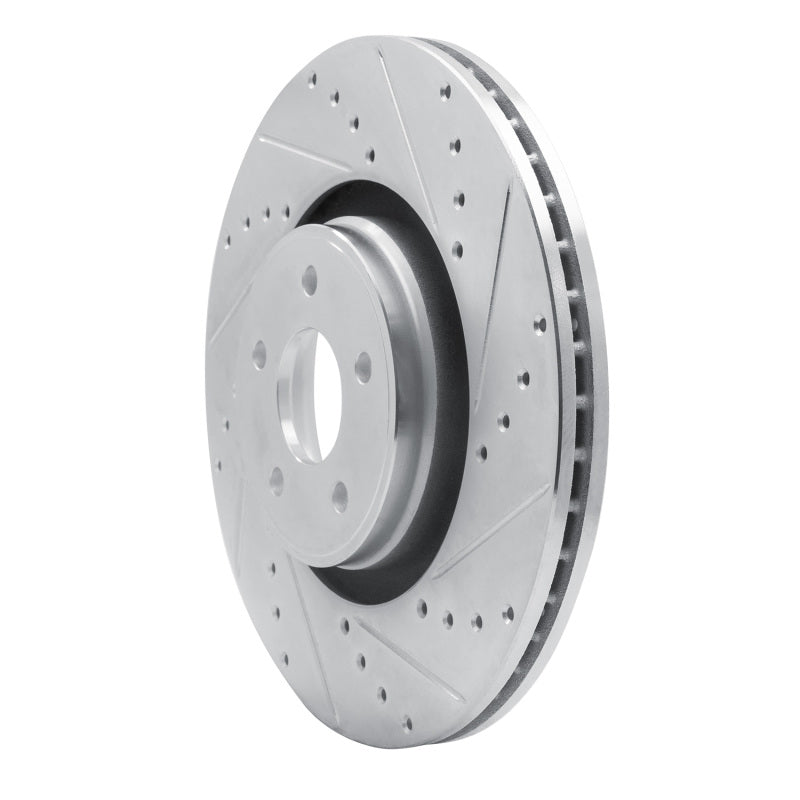R1 Concepts R1 14-19 Ford Focus Front Right Drilled & Slotted Silver Brake Rotor