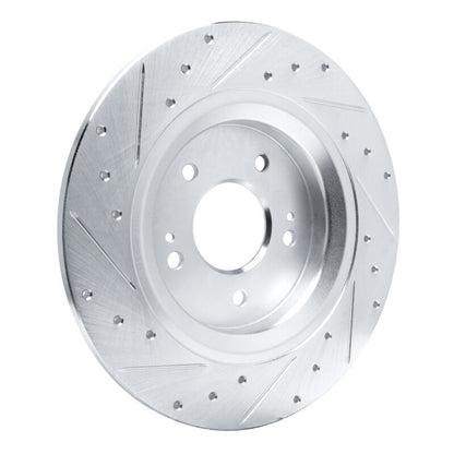 R1 Concepts R1 21-25 Hyundai SANTA FE Rear Right Drilled & Slotted Silver Brake Rotor