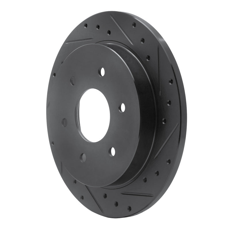 R1 Concepts R1 04-15 Infiniti QX56 Rear Right Drilled & Slotted Black Brake Rotor