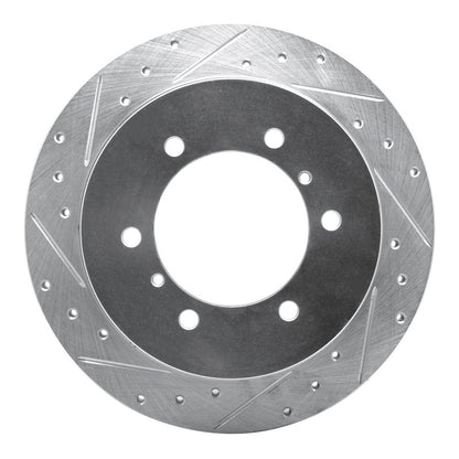 R1 Concepts R1 90-04 Mitsubishi Montero Rear Left Drilled & Slotted Silver Brake Rotor