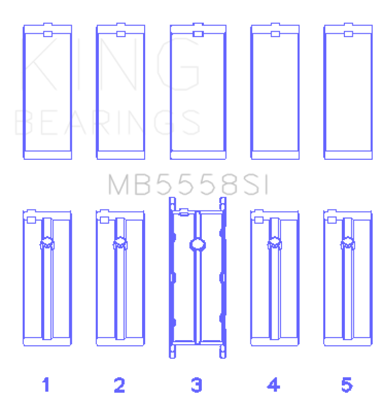 King Engine Bearings Ford R6A/114Ci 1.9L/121Ci 2.0L (Size +1.0mm) Main Bearing Set