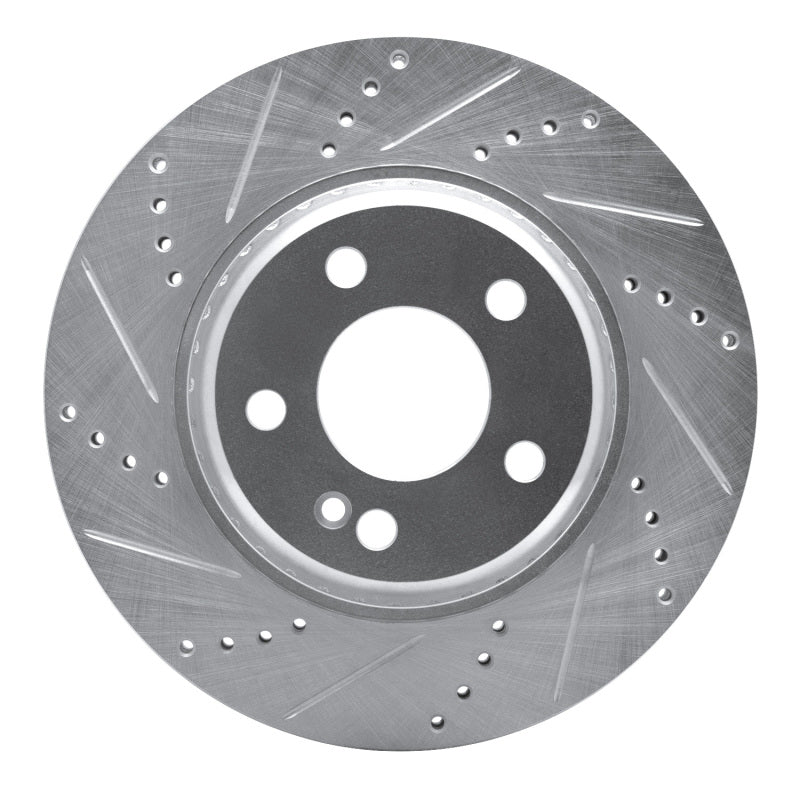 R1 Concepts R1 15-23 Mercedes-Benz C300 Sedan Rear Left Drilled & Slotted Silver Brake Rotor