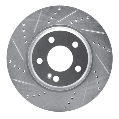 R1 Concepts R1 15-23 Mercedes-Benz C300 Sedan Rear Left Drilled & Slotted Silver Brake Rotor