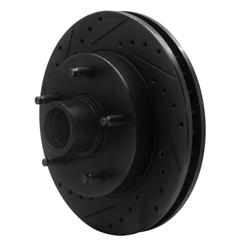 R1 Concepts R1 94-99 Dodge Ram 1500 Pickup Front Left Drilled & Slotted Black Brake Rotor