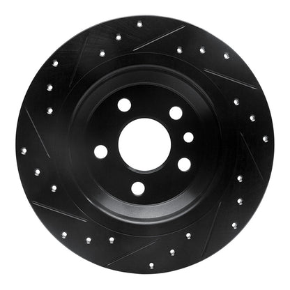 R1 Concepts R1 07-18 Volvo S60 Cross Country Rear Right Drilled & Slotted Black Brake Rotor
