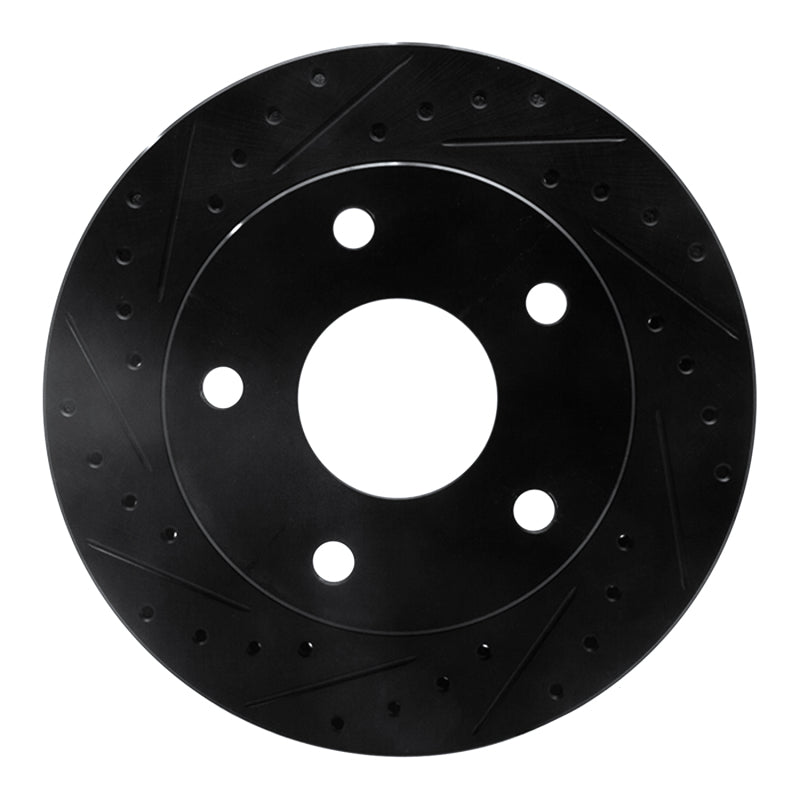 R1 Concepts R1 94-99 Dodge Ramcharger (Mexico) Front Left Drilled & Slotted Black Brake Rotor