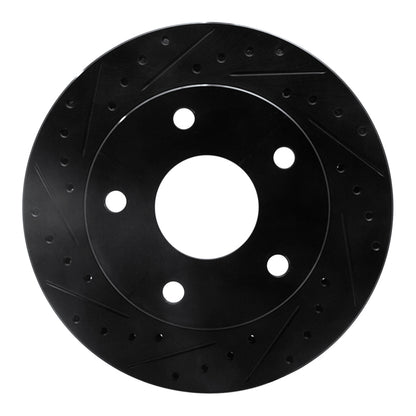 R1 Concepts R1 94-99 Dodge Ramcharger (Mexico) Front Left Drilled & Slotted Black Brake Rotor
