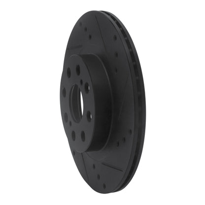 R1 Concepts R1 00-05 Toyota MR2 Spyder Rear Right Drilled & Slotted Black Brake Rotor
