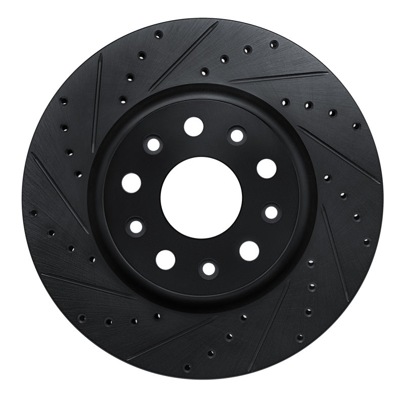 R1 Concepts R1 18-25 Jeep Wrangler Front Left Drilled & Slotted Black Brake Rotor