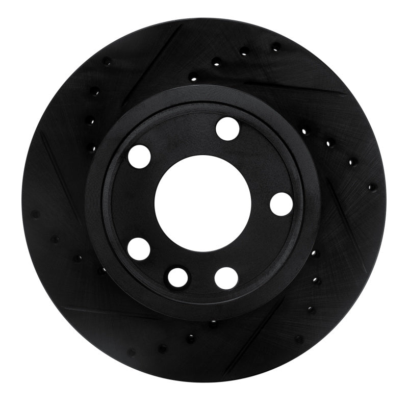 R1 Concepts R1 92-95 Volkswagen EuroVan Front Left Drilled & Slotted Black Brake Rotor