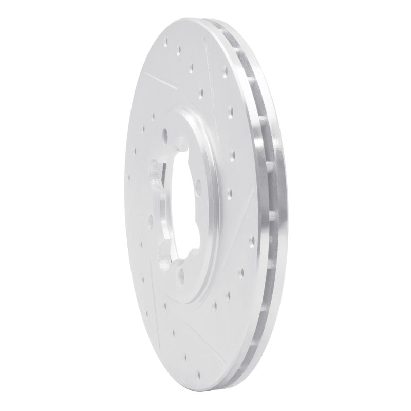 R1 Concepts R1 82-85 Toyota Celica Front Right Drilled & Slotted Silver Brake Rotor