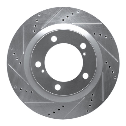 DFC 07-22 Lexus LX570 Front Left Drilled & Slotted Silver Brake Rotor