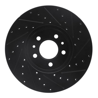 R1 Concepts R1 98-02 Ford Crown Victoria Front Left Drilled & Slotted Black Brake Rotor