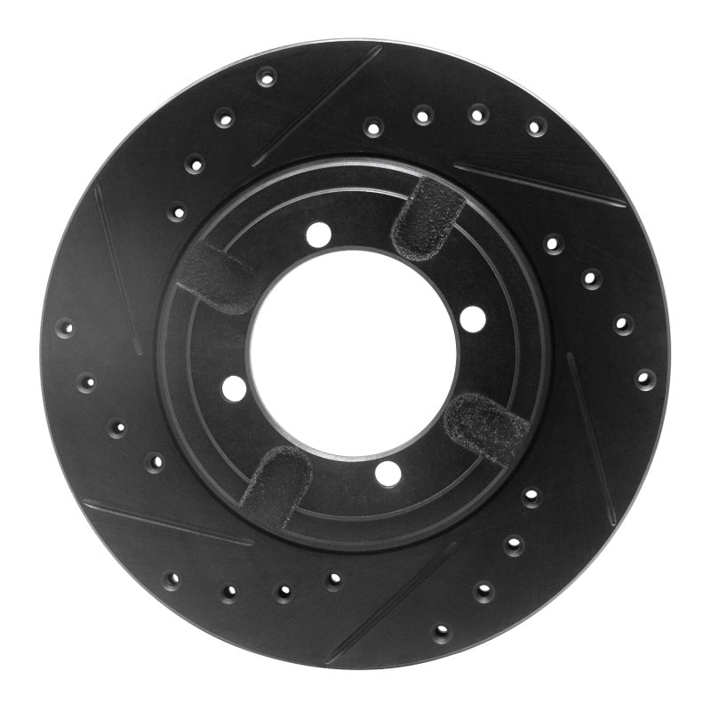 R1 Concepts R1 84-90 Dodge COLT Front Left Drilled & Slotted Black Brake Rotor