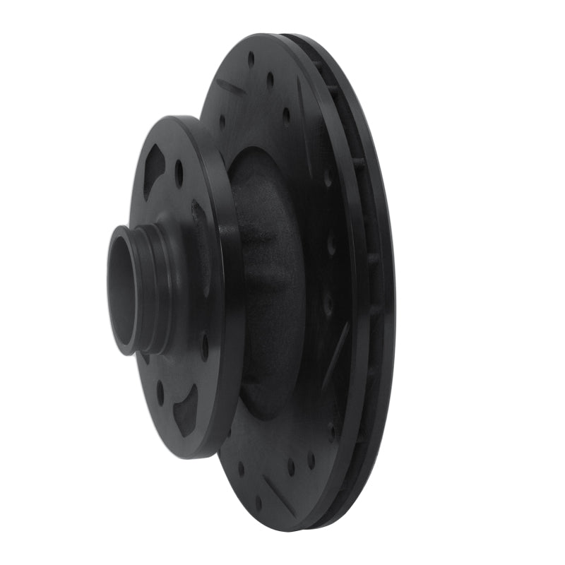 R1 Concepts R1 84-85 Mazda RX-7 Front Right Drilled & Slotted Black Brake Rotor