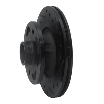 R1 Concepts R1 84-85 Mazda RX-7 Front Right Drilled & Slotted Black Brake Rotor