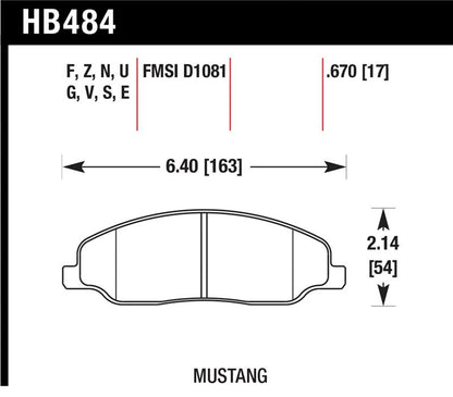 Hawk Performance Hawk 05-10 Ford Mustang GT & V6 / 07-08 Shelby GT Performance Ceramic Street Front Brake Pads
