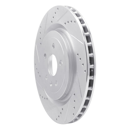 R1 Concepts R1 09-24 Cadillac CTS Rear Left Drilled & Slotted Silver Brake Rotor