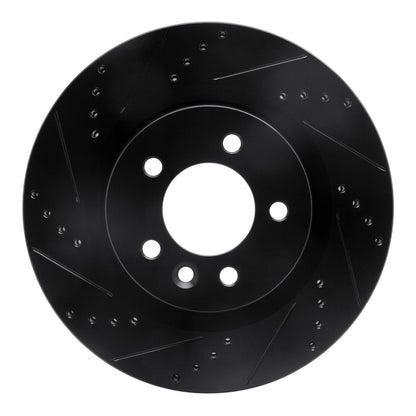 R1 Concepts R1 05-09 Land Rover LR3 Front Left Drilled & Slotted Black Brake Rotor