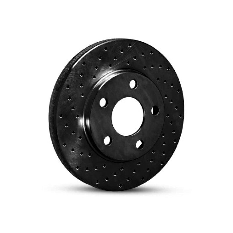 R1 Concepts R1 15-21 Honda CR-V Rear Left Drilled Black Brake Rotor
