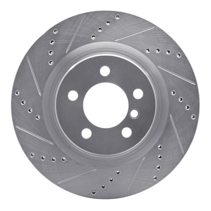 R1 Concepts R1 06-09 Land Rover Range Rover Front Left Drilled & Slotted Silver Brake Rotor