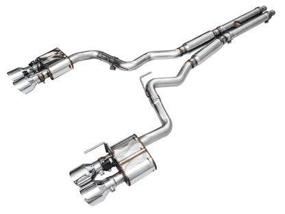 AWE Tuning AWE 2024 Ford Mustang Dark Horse S650 RWD SwitchPath Cat-Back Exhaust w/ Quad Chrome Silver Tips
