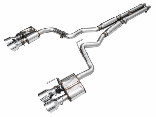 AWE Tuning AWE 2024 Ford Mustang Dark Horse S650 RWD SwitchPath Cat-Back Exhaust w/ Quad Chrome Silver Tips