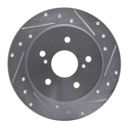 R1 Concepts R1 07-14 Suzuki SX4 Rear Right Drilled & Slotted Silver Brake Rotor