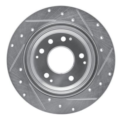 R1 Concepts R1 91-99 Acura Legend Rear Left Drilled & Slotted Silver Brake Rotor