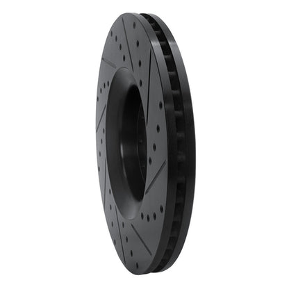 R1 Concepts R1 98-09 Audi A4 (Mexico) Front Left Drilled & Slotted Black Brake Rotor