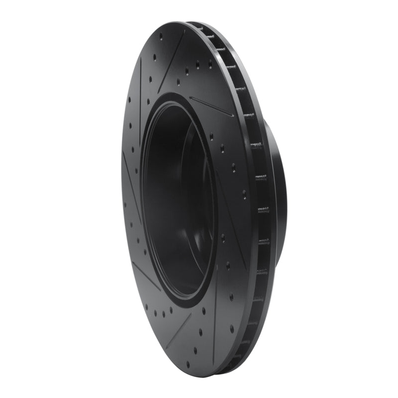 R1 Concepts R1 07-19 BMW X6 Rear Right Drilled & Slotted Black Brake Rotor