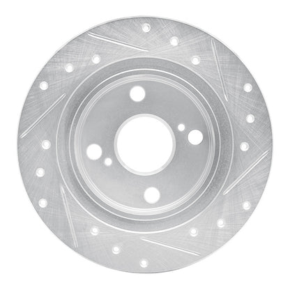 R1 Concepts R1 87-92 Chevrolet Nova Rear Left Drilled & Slotted Silver Brake Rotor