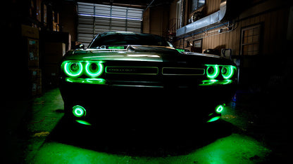 ORACLE Lighting Oracle 15-21 Dodge Challenger Waterproof LED Fog Light Halo Kit - ColorSHIFT