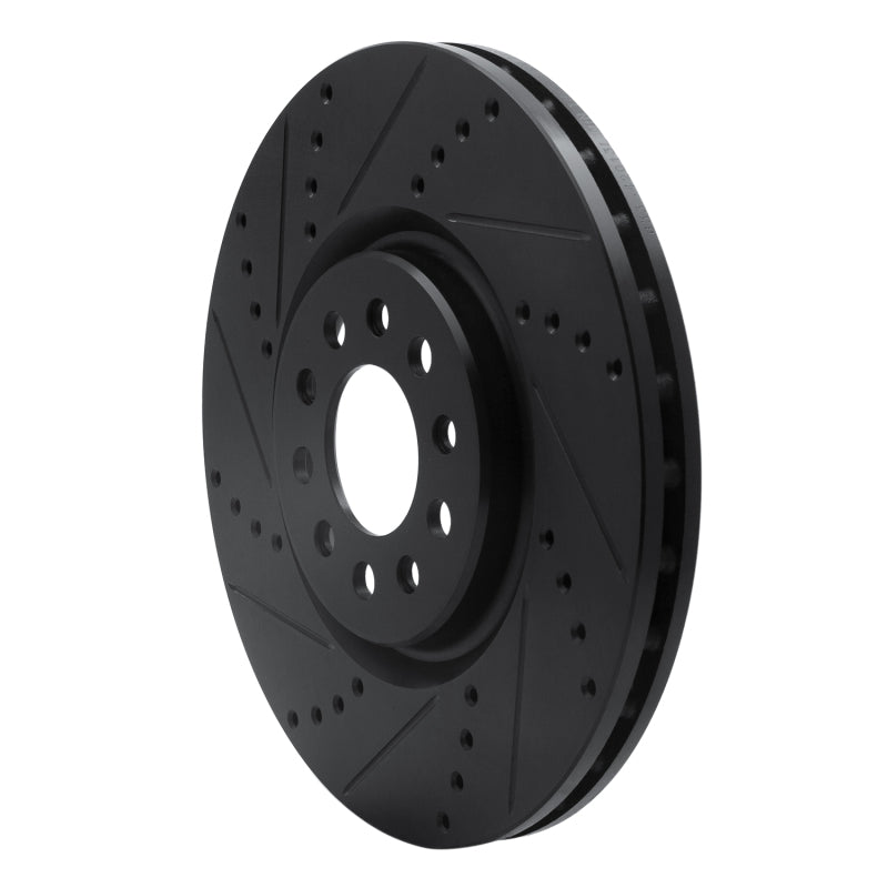 R1 Concepts R1 14-25 Alfa Romeo Tonale Front Left Drilled & Slotted Black Brake Rotor