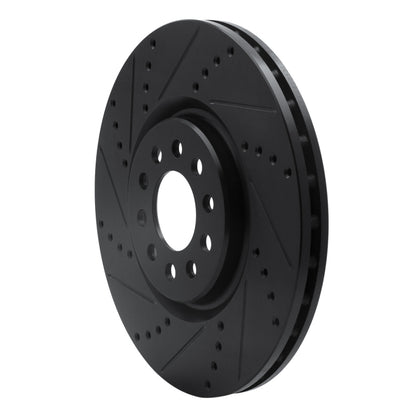 R1 Concepts R1 14-25 Alfa Romeo Tonale Front Left Drilled & Slotted Black Brake Rotor