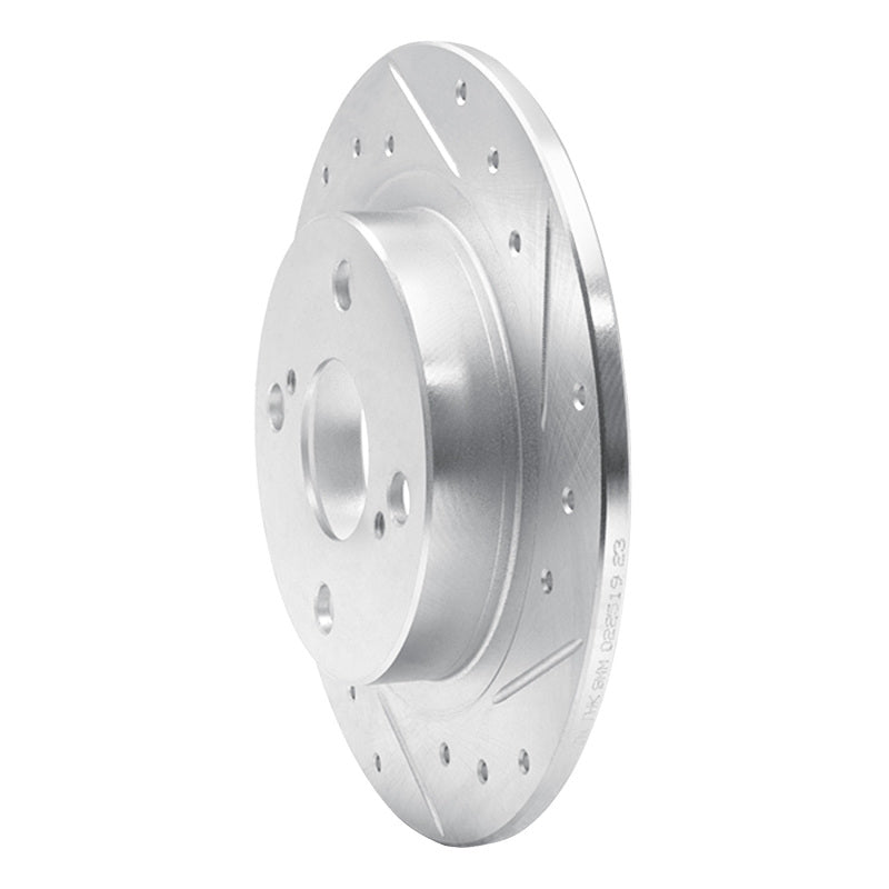 R1 Concepts R1 87-92 Chevrolet Nova Rear Right Drilled & Slotted Silver Brake Rotor
