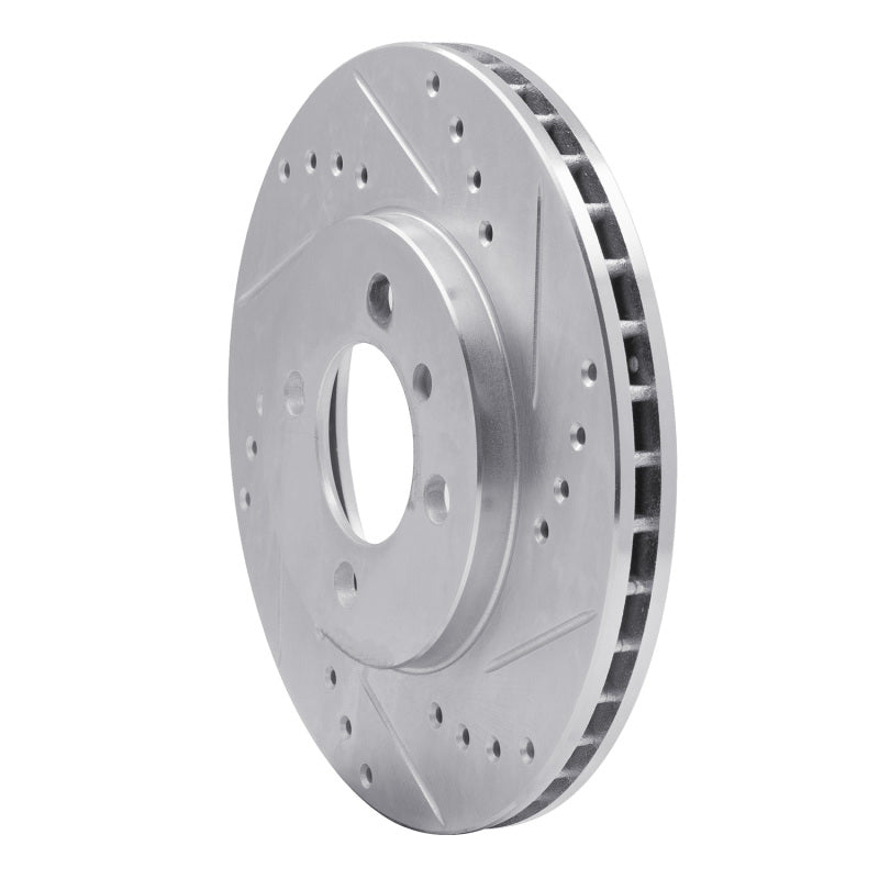R1 Concepts R1 84-91 BMW 325 Front Right Drilled & Slotted Silver Brake Rotor