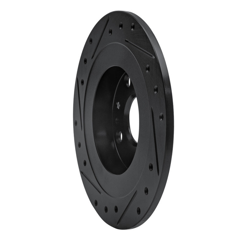 R1 Concepts R1 1990-2003 Ford Escort Rear Right Drilled & Slotted Black Brake Rotor