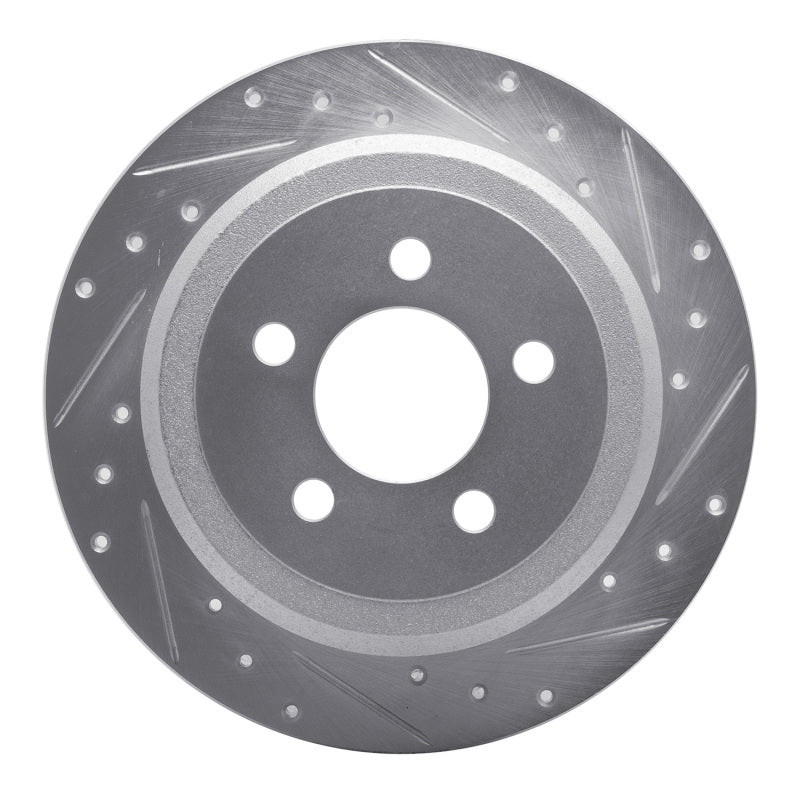 R1 Concepts R1 07-12 Dodge Nitro Rear Right Drilled & Slotted Silver Brake Rotor