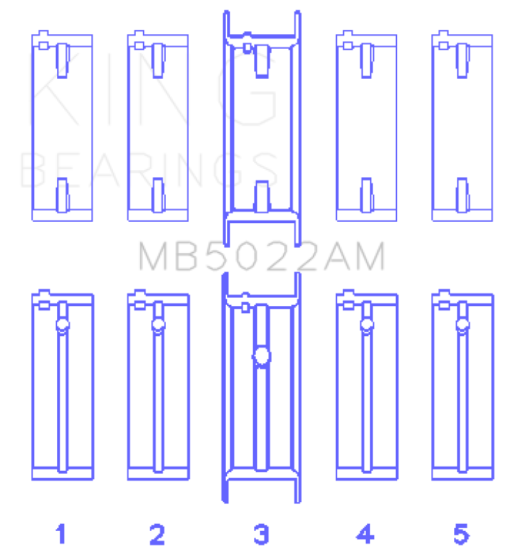 King Engine Bearings Hyundai G4Ed/G4Ae/G4Fk (Size +0.75mm) Main Bearing Set