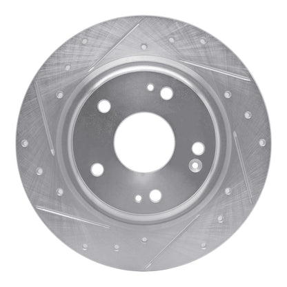 R1 Concepts R1 17-20 Honda Civic Coupe Rear Left Drilled & Slotted Silver Brake Rotor