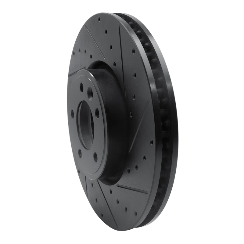 R1 Concepts R1 18-20 Land Rover Range Rover Sport Front Right Drilled & Slotted Black Brake Rotor