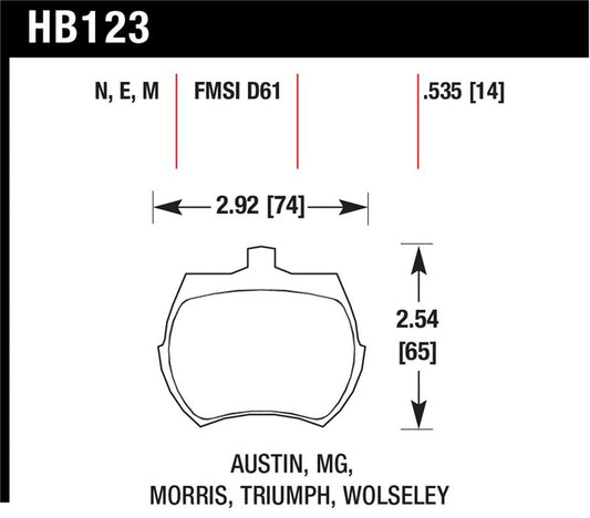 Hawk Performance Hawk 66-79 MG Midget / 75-80 Triumph TR7 Blue 9012 Front Race Brake Pads