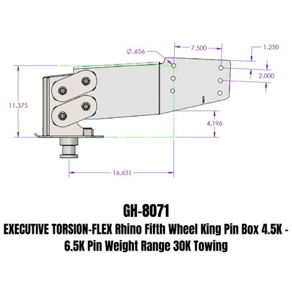 GEN-Y Hitch Gen-Y Executive Torsion-Flex 5th Wheel King Pin Box (3.5K-6.5K PW Range 30K Towing) - Fits Rhino