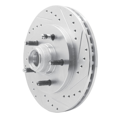 R1 Concepts R1 99-04 Ford Expedition Front Right Drilled & Slotted Silver Brake Rotor