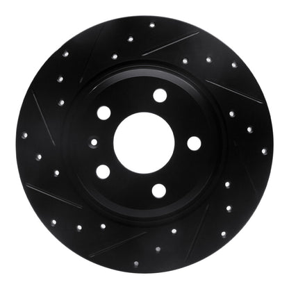 R1 Concepts R1 09-25 Audi A4 Left Drilled & Slotted Black Brake Rotor