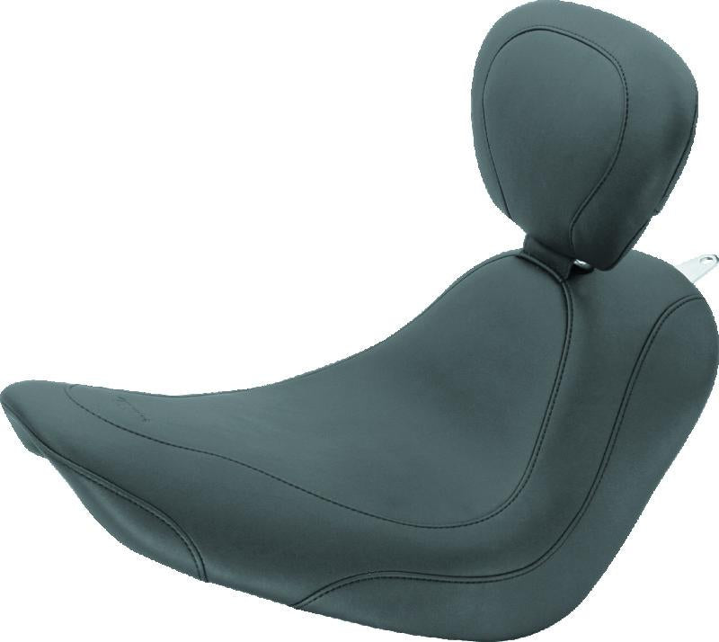 Mustang Motorcycle Mustang 06-17 Harley Softail Wide Tire(200mm)Wide Tripper Solo Seat w/Driver Backrest - Black
